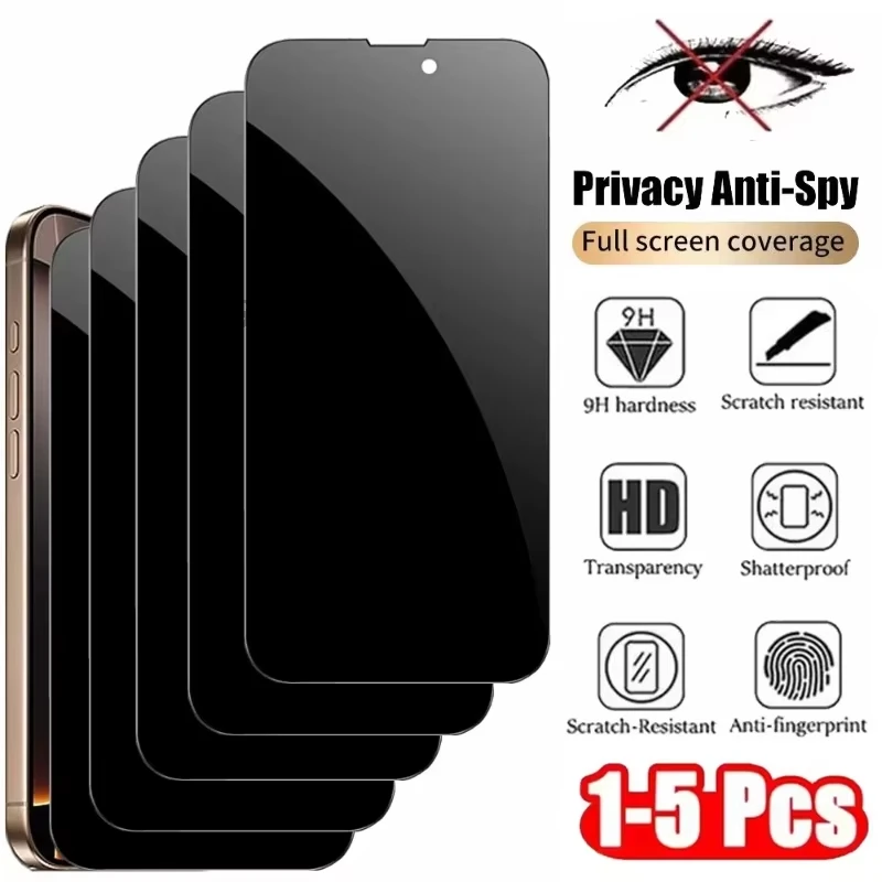 

1-5PCS Tempered Glass For Samsung S26 Ultra Privacy Screen Protectors Galaxy S25 S24 S22 Plus S23 FE Anti-Spy Fingerprint Unlock