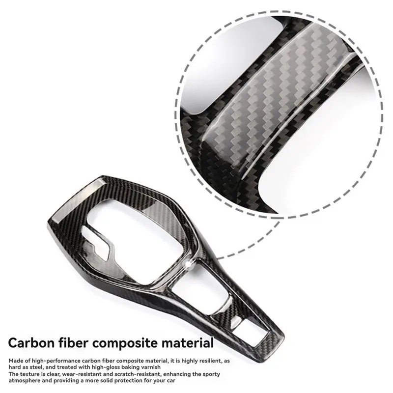 Excellent-Car Gear Shift Panel Trim Cover Dry Carbon Fiber For Camaro 2016-2023 AT Transmission Control Unit Cover Par