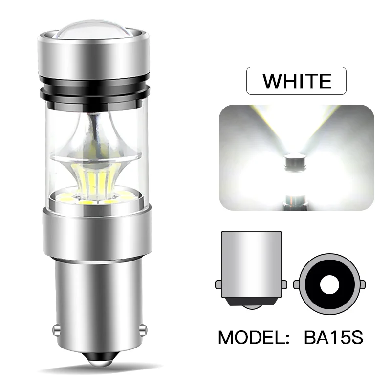 2 Stück 100 W 1156 BA15S P21W Canbus DRL Stop Rückfahrlicht 12 V Weiß Rot Gelb LED-Lampen Blinker Lichtzubehör Fehlerfrei