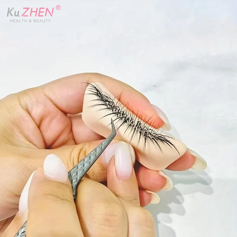 1 قطعة وحدة ممارسة الرموش نموذج سيليكون مع ملحقات رمش واقعية ، أداة تمديد الرموش للتدريب قابلة لإعادة الاستخدام #4