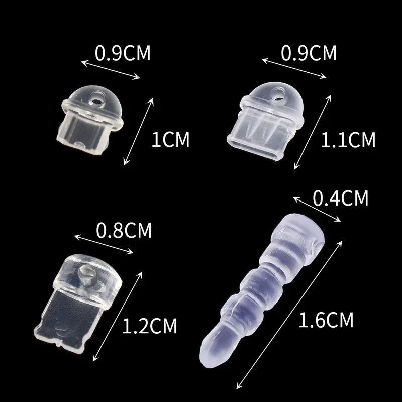 1-10PCS DIY Anti Dust Plug Transparent Charge Port Dust Plug for IPhone Type C Android Plug Stopper Protection Cap Phone Pendant