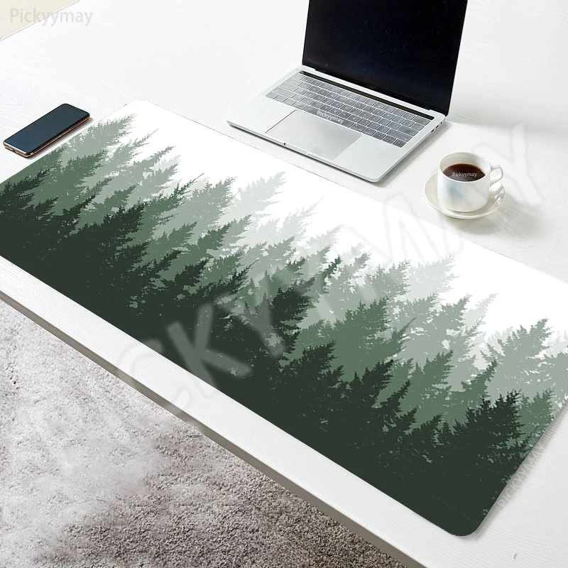 Mouse Pad Trees Forest Large Gamer Mousepad Company Keyboard Mat Green Mouse Mats Desk Mats XXL Rubber Deskpads 900x400mm