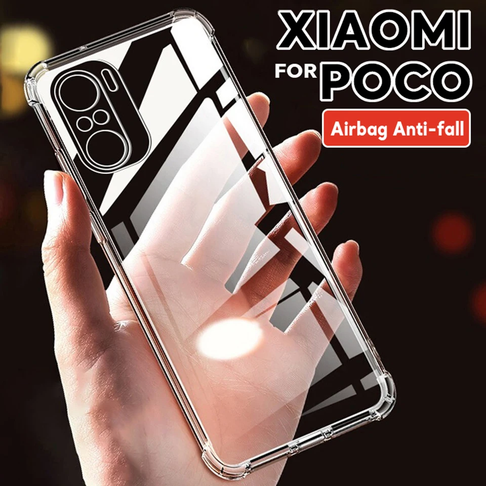 Luxury Shockproof Silicone Clear Phone Case For Xiaomi Poco X3 Pro X4 NFC X5 F3 F4 GT M5 M4 Pro 4G 5G Protection Case Back Cover