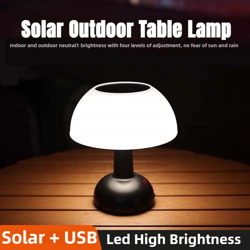 Outdoor Modern Home Garden Decoration Solar Charging Cordless Lamp Restaurant Solar Led Table Lamp for Outdoor Bar Restaurant