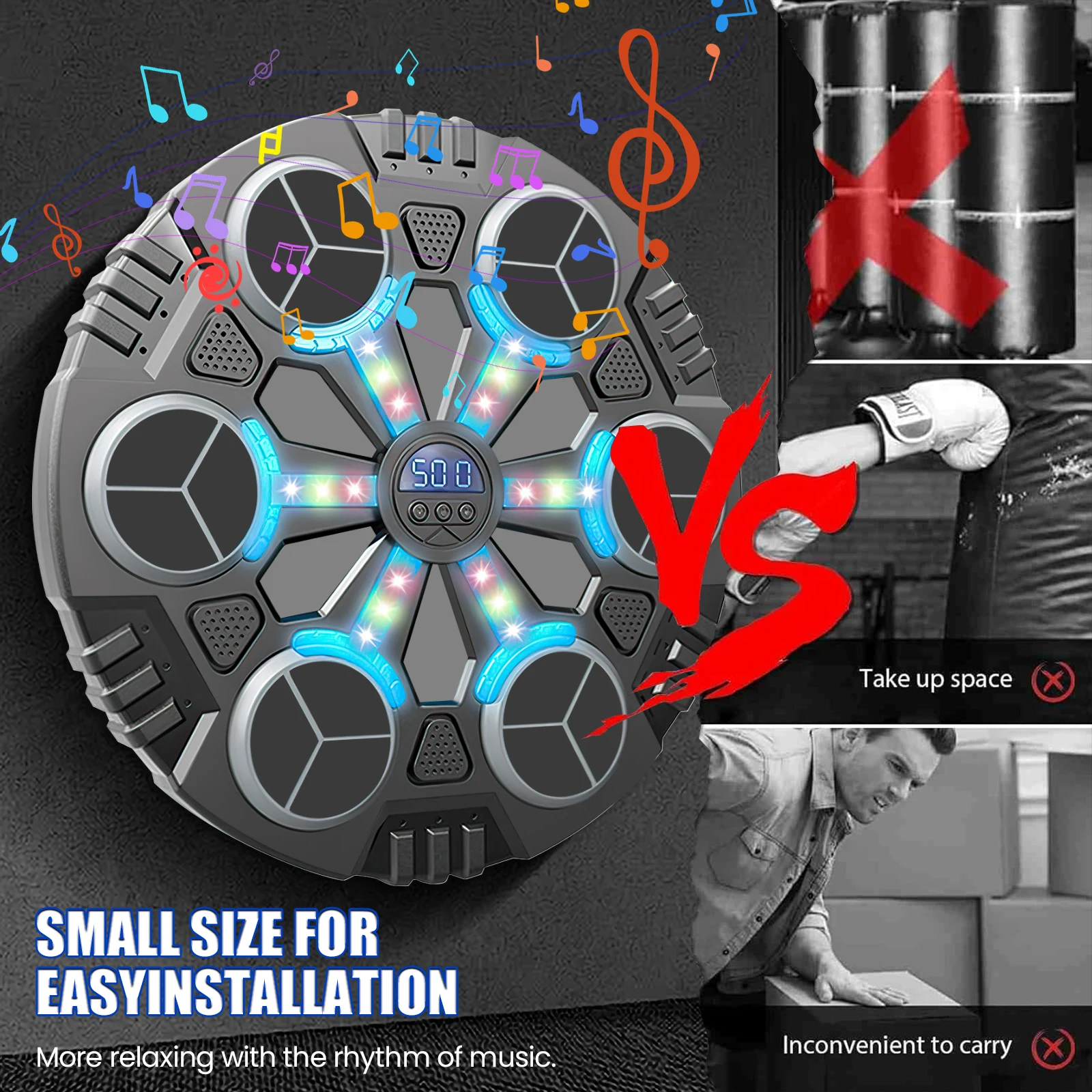 Kids Smart Bluetooth Music Boxing Trainer with Gloves, Interactive Rhythm Modes & Safe Design, Home Fitness for Children