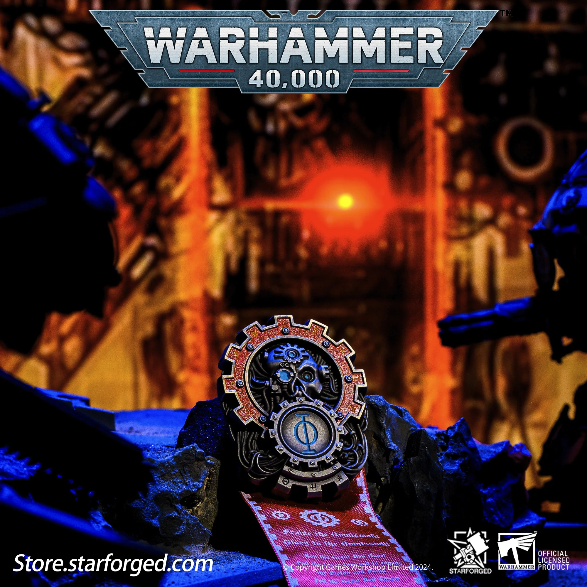 Starforged ستار الصب Warhammer 40K الشكل الطرفية بروش لاصق قلادة الديكور ميكانيكي نقاء شارة عازلة هدية