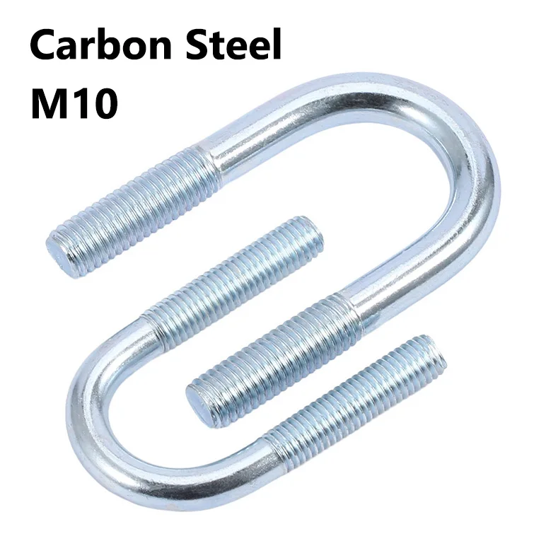 Metric Thread U Type Shape Hoop Pipe Tube Clip Strap Clasp Clamp Screw Bolt U-screw U-bolt M10 Carbon Steel Metric Thread