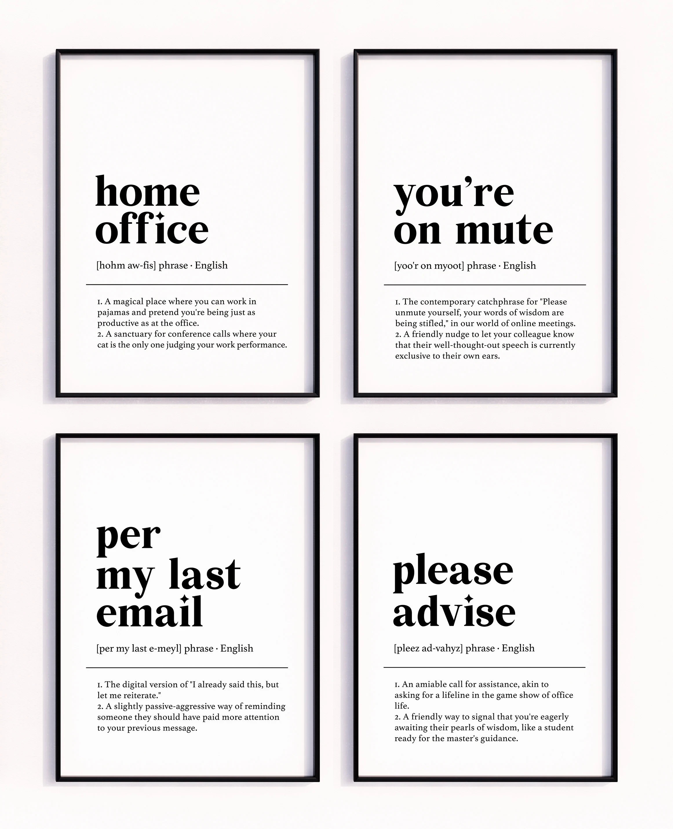 مضحك تعريف طباعة أبيض وأسود يقتبس قماش اللوحة مكتب مكتب الملحقات زميل العمل هدية ديكور جدران مكتب المنزل #6