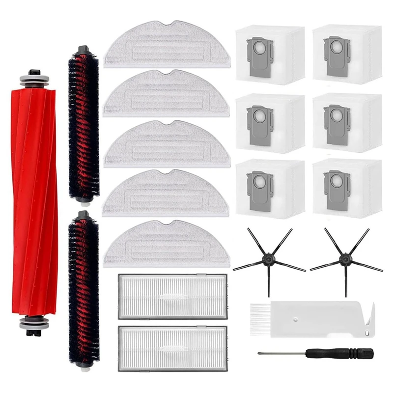ل Roborock S7 Maxv Ultra/S7 Pro Ultra مكنسة كهربائية فرشاة جانبية رئيسية فلتر Hepa ممسحة أكياس الغبار القماشية