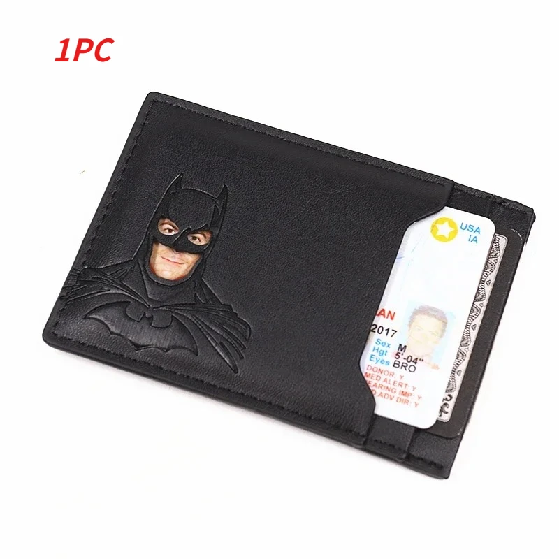 Cartera de Batman grabada personalizada para hombre, tarjetero de cuero genuino suave de primera calidad con máscara de superhéroe