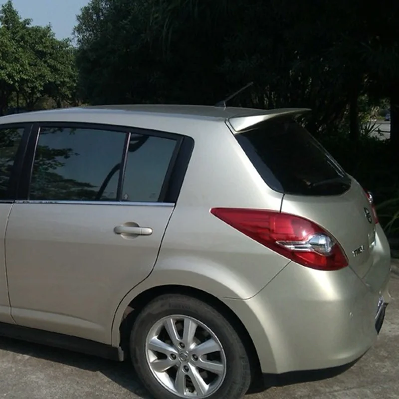 For Nissan TIIDA 2006-2010 ABS plastic carbon fiber exterior spoiler TIIDA hatchback roof spoiler trunk lip cover splitter