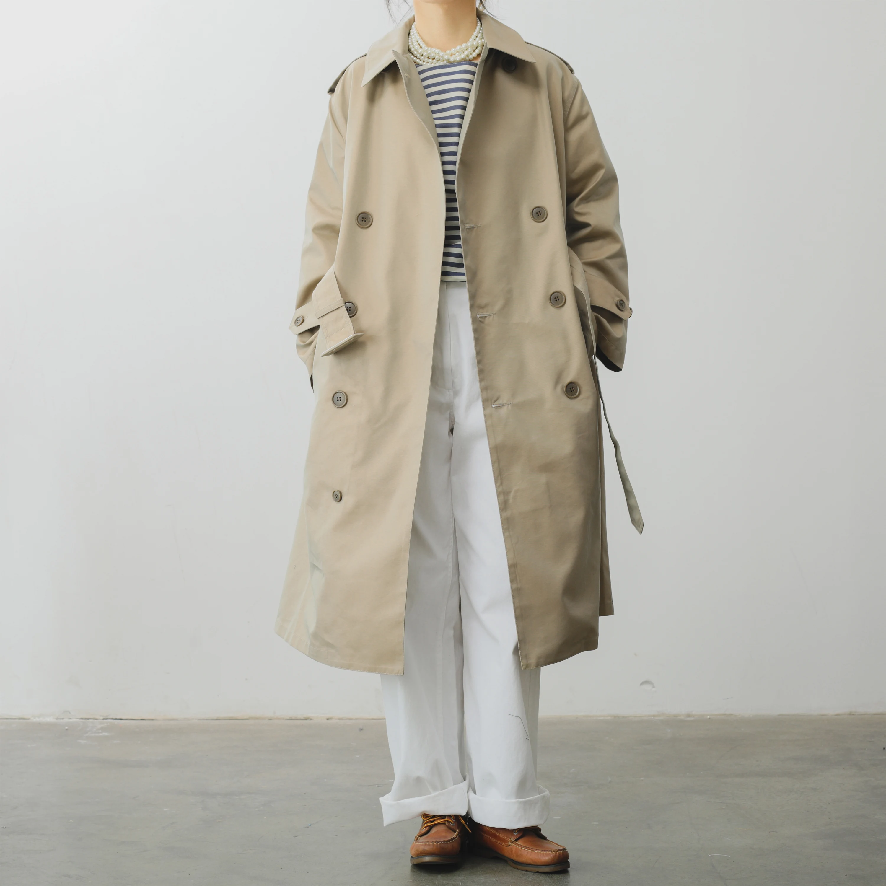 Coudre Casaco Trench Feminino Retrô Britânico Estilo Intelectual Cáqui Corta-vento Manga Longa Gola Dobrável Comprimento Médi...