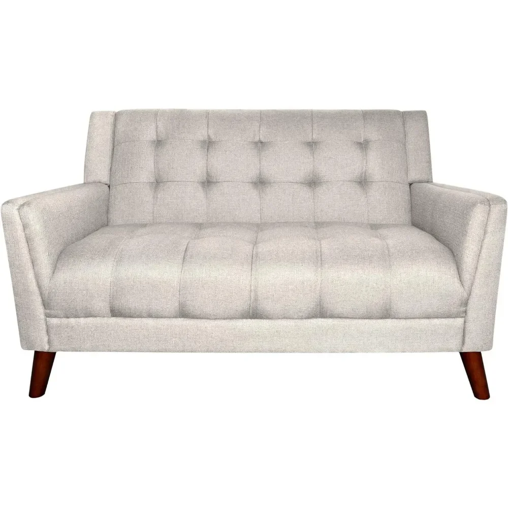 Christopher Knight Home GDFStudio Christopher Knight Home Evelyn Mid Century Modern Fabric Loveseat, Beige