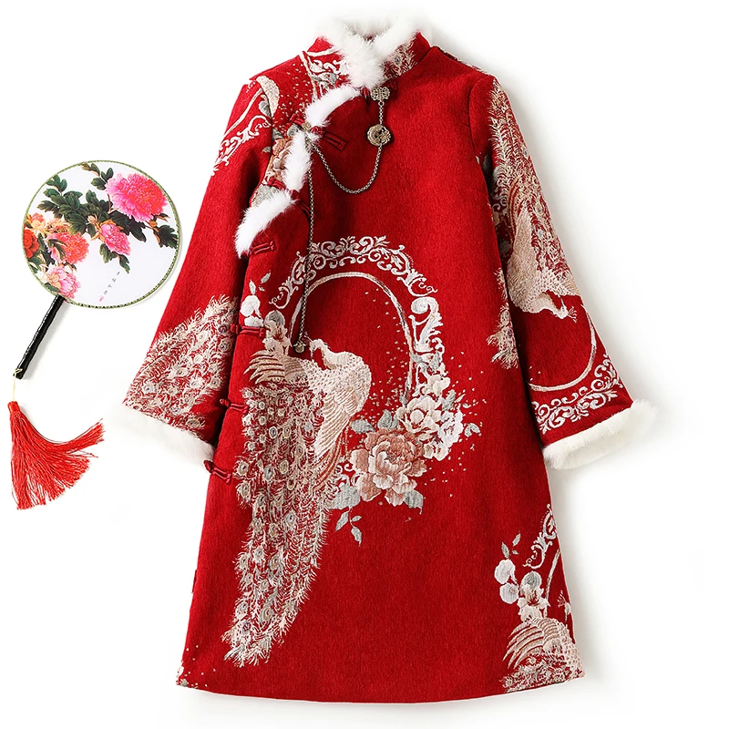 Veste matelassurera en coton chinois, costume Cheongsam Tang amélioré, style chinois rétro, veste longue rembourrée en coton, 600 épaissies, hiver