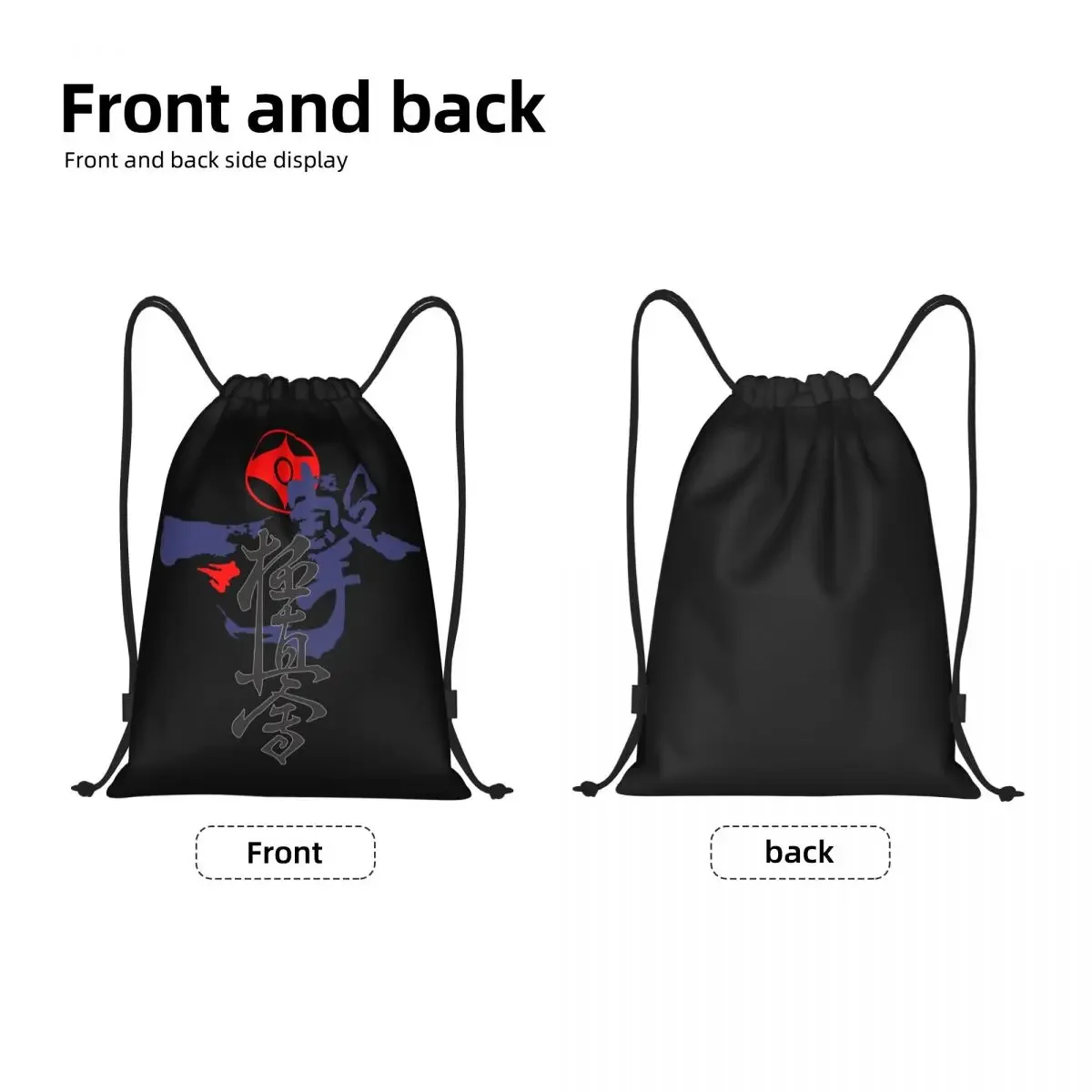 Custom Kyokushi Karate Drawstring Backpack Bags Men Women Lightweight Martial Arts Gym Sports Sackpack Sacks for Traveling