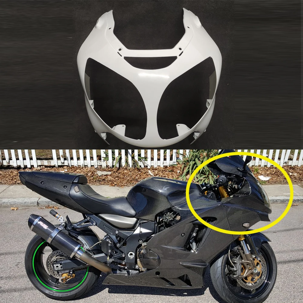 

New Motorcycle Unpainted White Front Upper Nose Fairing Cowl for Kawasaki ZX12R ZX-12R 00-01 Year 2000 2001