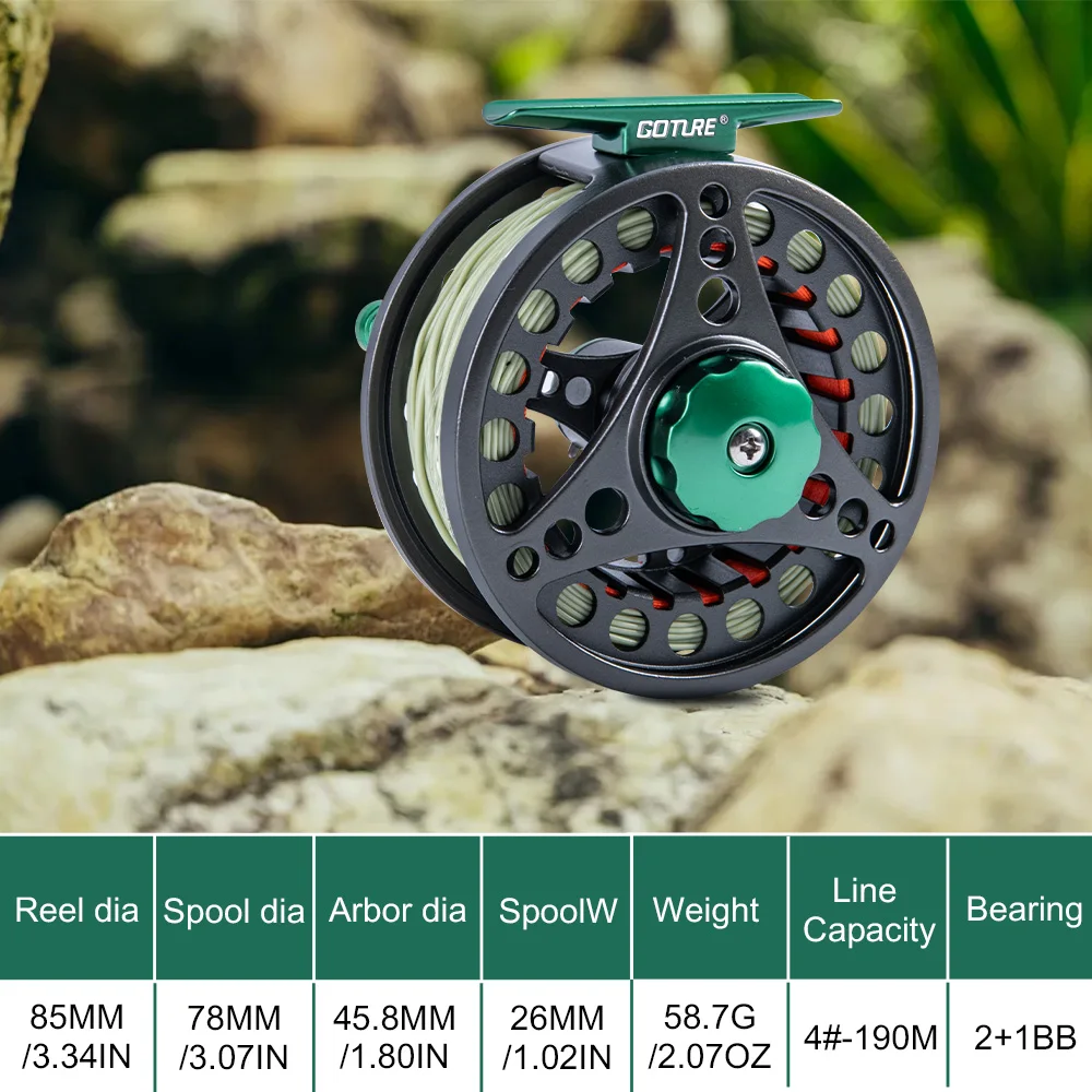 Goture CNC-Fly Fishing Reel with Main Line WF5 WF6Set High DIE-CAST  Aluminium Alloy 5/6 Fly Wheel Outdoor Fishing Accessories - AliExpress 18