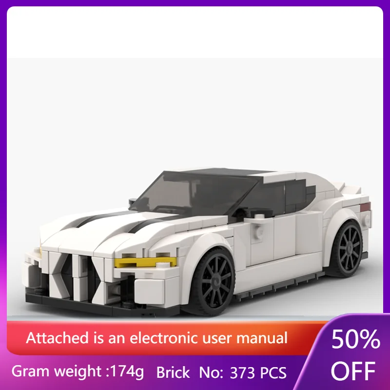 

Модель автомобиля из строительного блока 2023 M4 373, детали 8 шпилек, коллекционная игрушка-дисплей для мальчиков и взрослых, подарок на день рождения