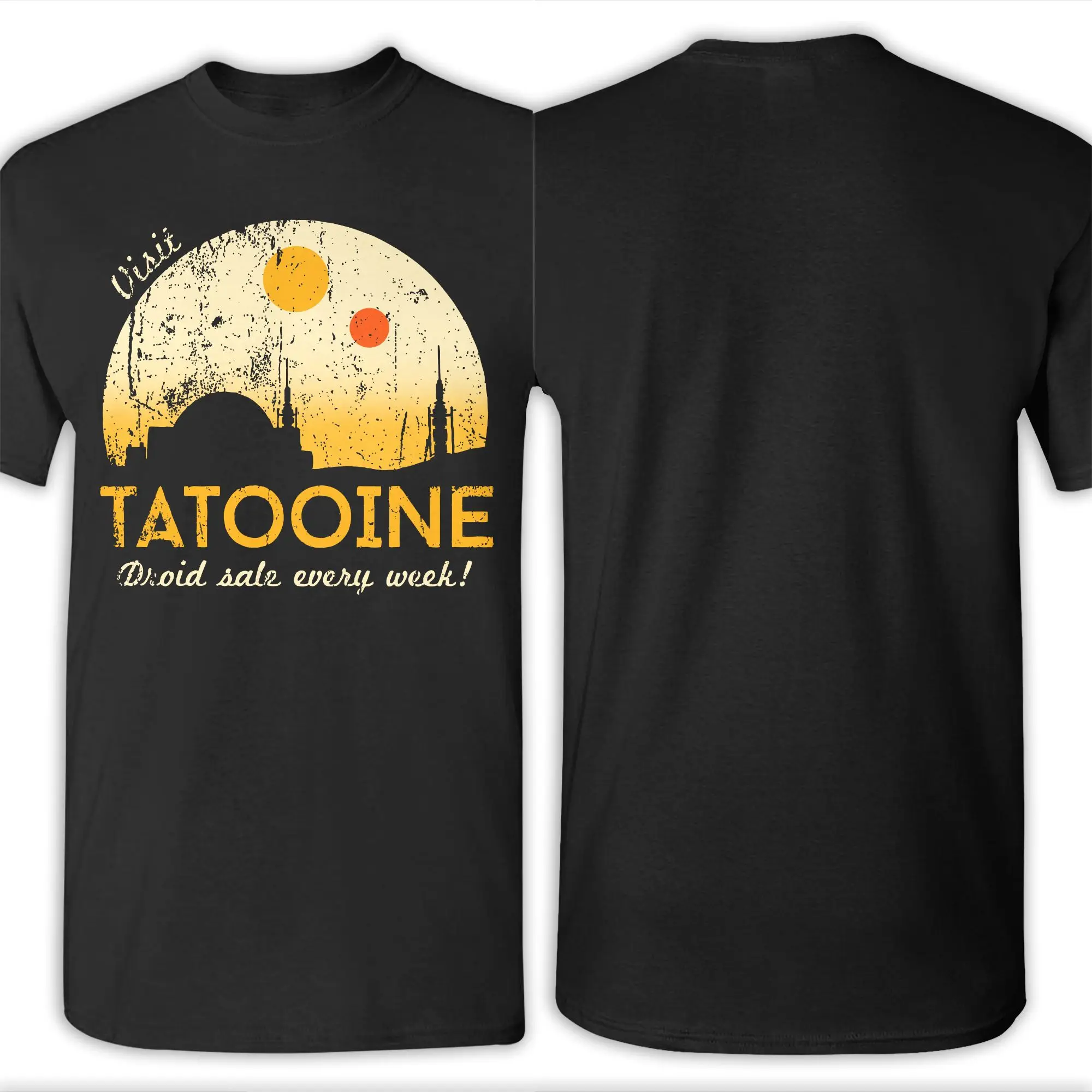 الرجال خمر الغروب بانكيت تي شيرت ملابس علوية من القطن الخالص الفكاهة قصيرة الأكمام Crewneck تيز كبيرة الحجم تي شيرت