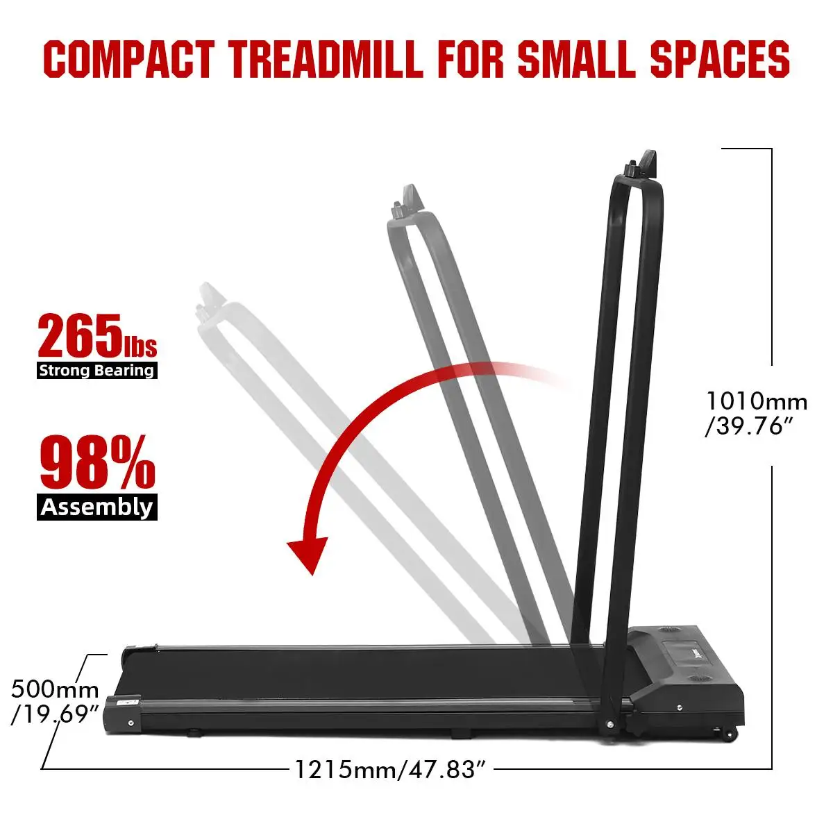 Treadmill 2 in 1 Walking Machine Portable Space Fitness Motorized Folding Treadmill Electric