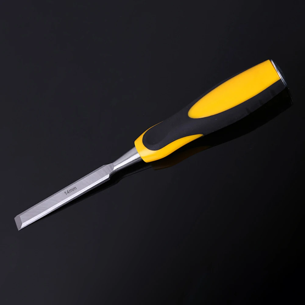 스루 코어 목공 치즐 26*5*3mm 검정색 + 노란색 건설 조각을 위한 편안한 2색 핸들