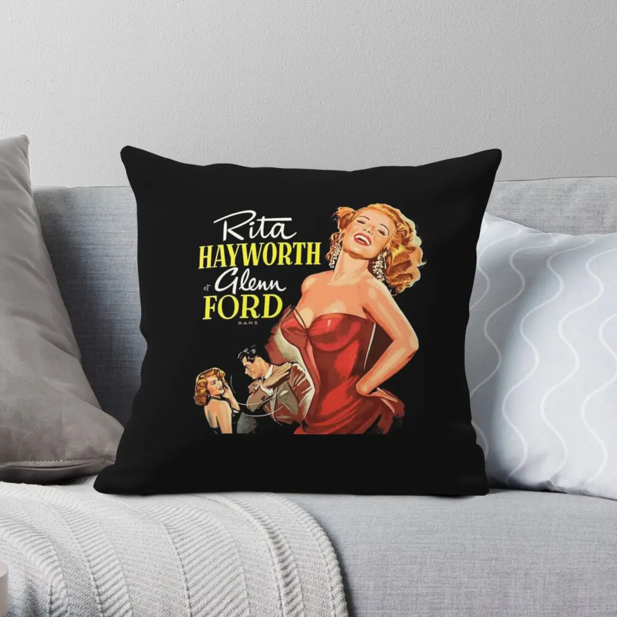 Gilda Rita Hayworth Glenn Ford Pillowcase Polyester Linen Velvet Creative Zip Decorative Pillow Case Sofa Cushion Cover