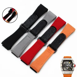 Nylon watchband For richard mille RM011 RM3502 RM056 canvas watch bracelet wristwatches band oramge red black band