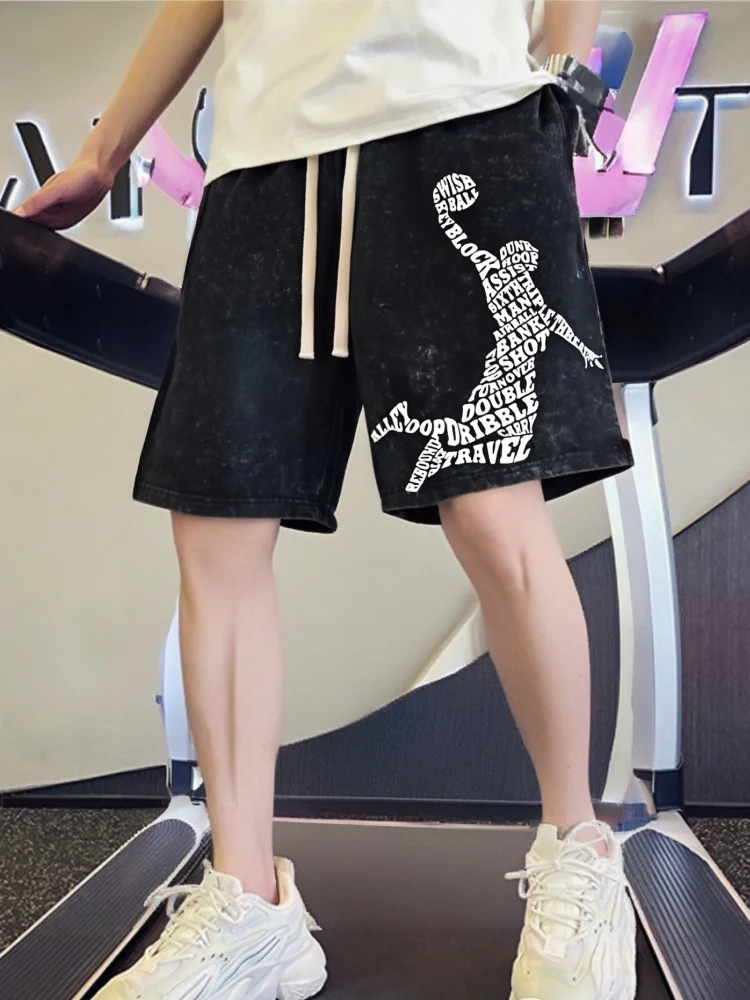 

Летние мужские спортивные шорты, праздничная спортивная одежда для бега, баскетбола, с принтом кислоты, на шнурке, короткие шорты в стиле ретро, старая школа