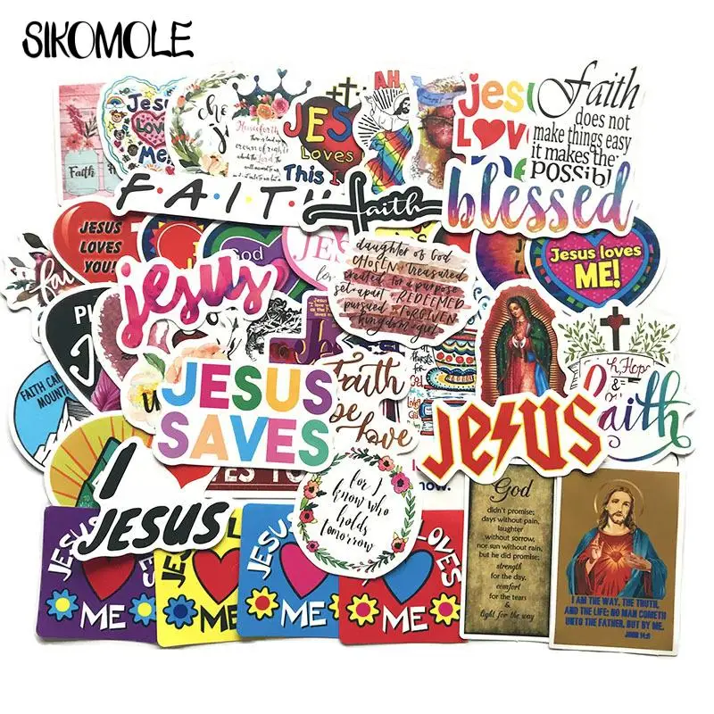 10/30/50PCS Cartoon Jesus Christ Love Faith Cute Sticker Case Suitcase DIY Toy Laptop Guitar Skateboard Lovely Decal Stickers F5