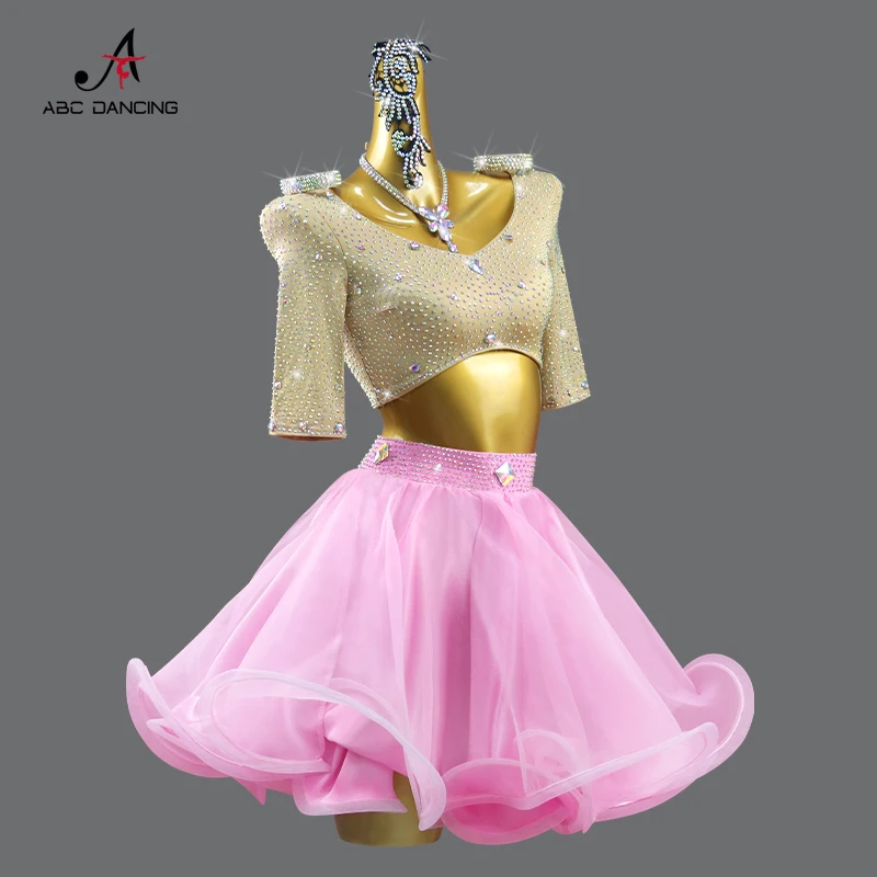 Latin Dance Practice Clothing Dancewear Top Ballroom Skirt Womens Evening Dress Party Stage Costume Sport Competition Customized