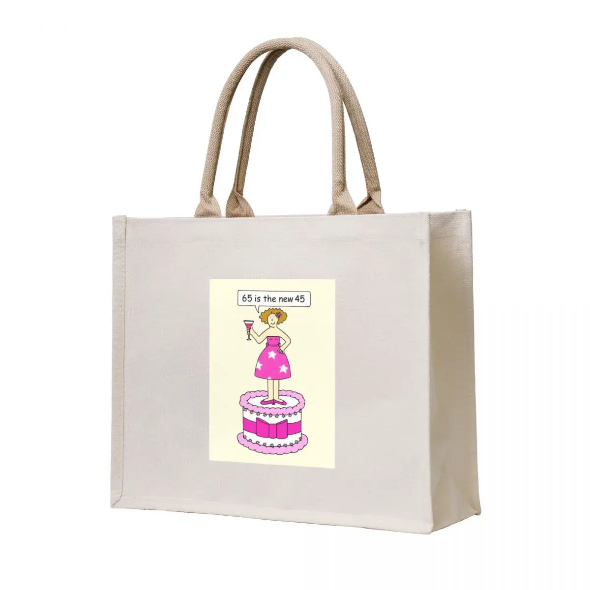 

65th Birthday Humor for Her 65 is the New 45 Cartoon Tote Bag the tote bag shoping bag tote canvas sacs de shopping