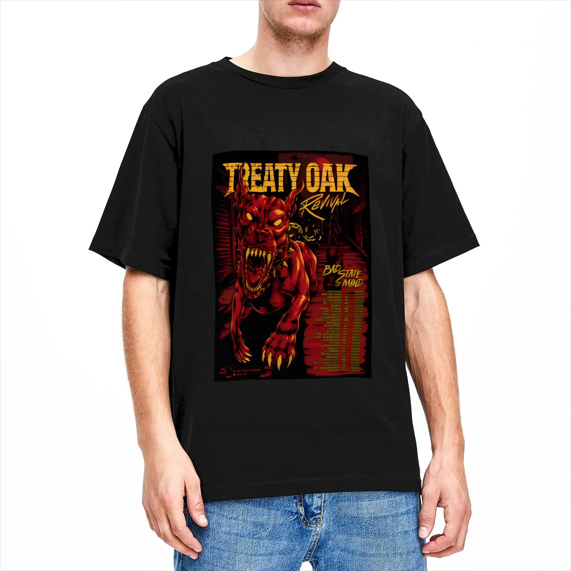 Country Music Band Treaty Oak Revival Cotton T-Shirt For Men Summer  Vintage T-Shirts O Neck Fashion Tees Oversized Printed