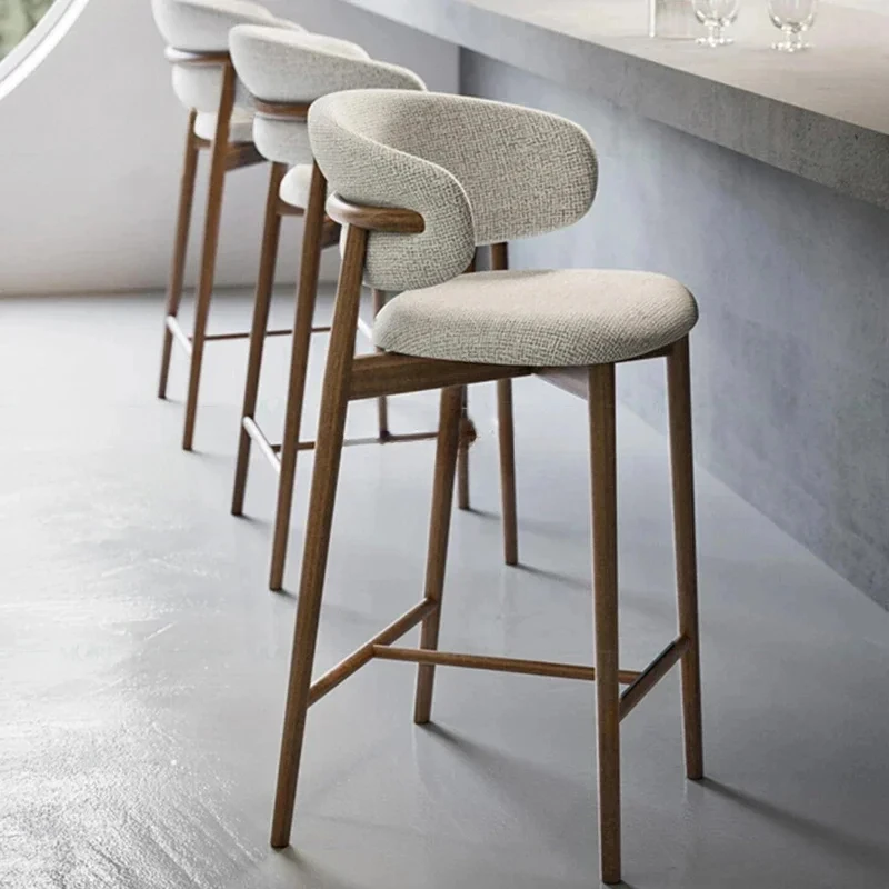 Chaises de Bar en Bois Massif de Style Nordique, Accessoire observateur et Moderne avec Piste en Tissu pour la Maison et la Cuisine