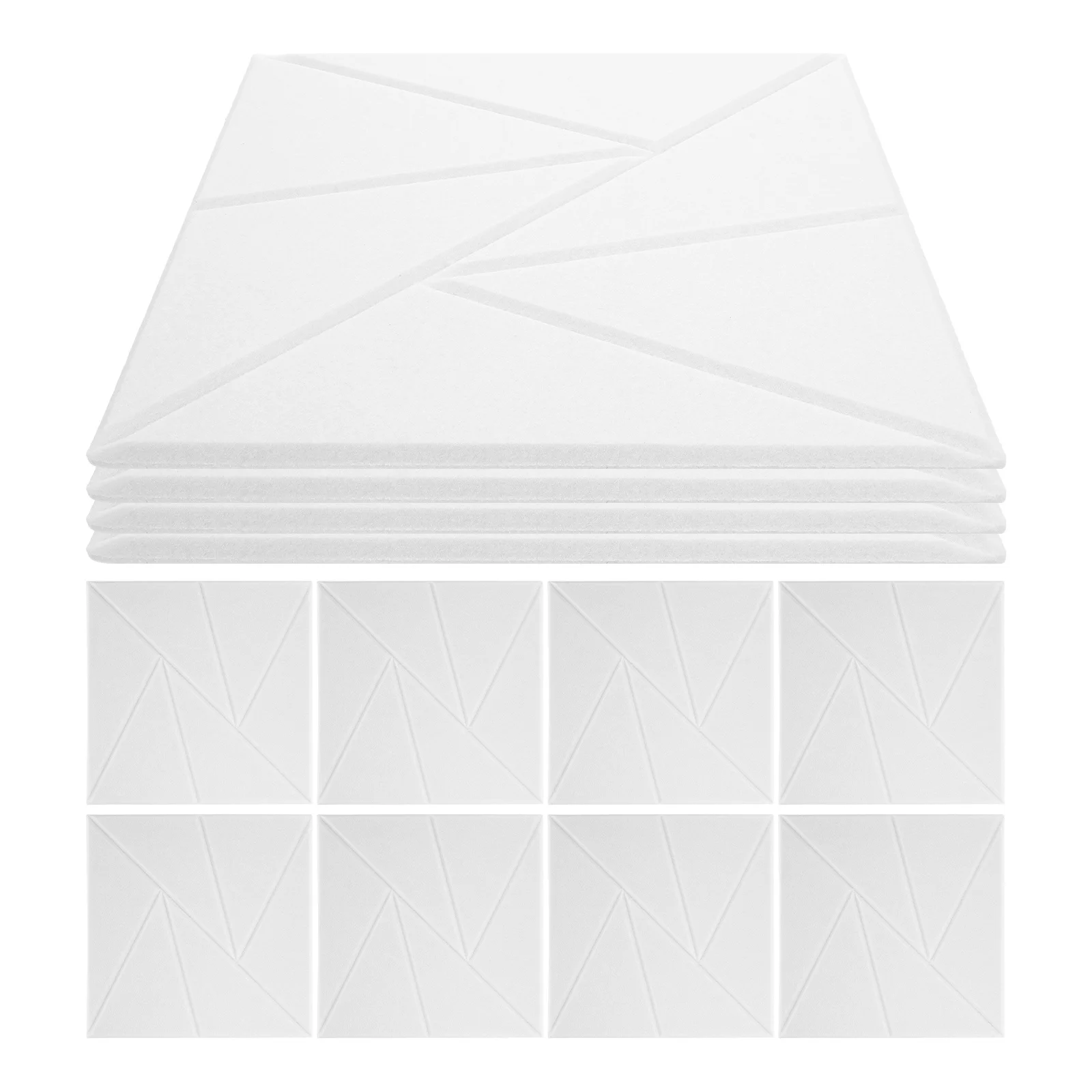 12pcs Soundproofing Panels High-Density Self-Adhesive Acoustic Foam For Wall Noise Reduction Studio Office Bedroom White