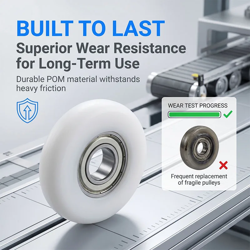 4pcs 626ZZ Plastic Coated Bearing Pulleys 6x35x11 POM Arc Profile Wheel 35mm BSR62635-11 Polyoxymethylene Rower Rollers 6*35*11