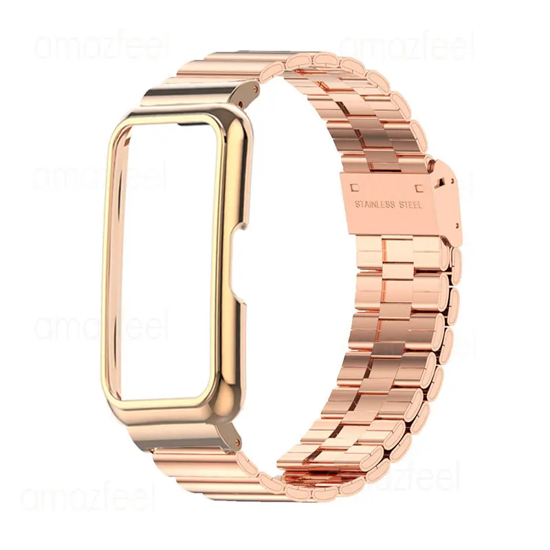 حافظة معدنية لهاتف هواوي باند 8 حامي سوار ساعة من الفولاذ المقاوم للصدأ لهاتف هواوي باند 7 6/شرف باند 7 6 إطارات غطاء سوار