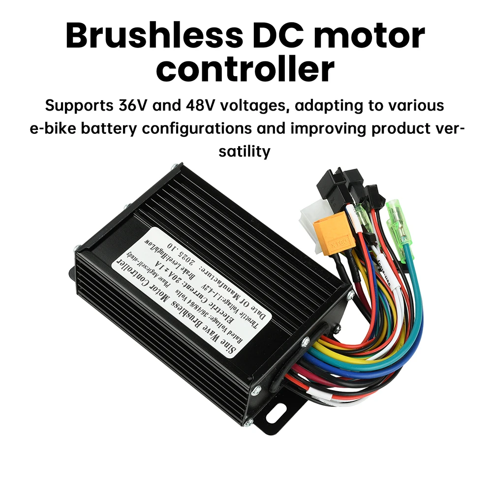 36V 48V 20A Sine Wave Brushless Motor Controller 350W-500W for SM Connectors Protocol 2 LCD Instrument Electric Bicycle