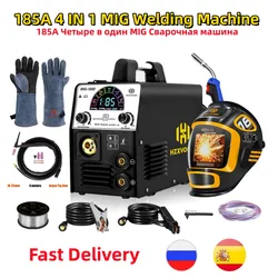 110V/220V HZXVOGEN MIG185-II Semi-automatic Welding Machine MIG TIG ARC/MMA 3 In 1 Mig Welder 1KG Self-shielded Flux Cored