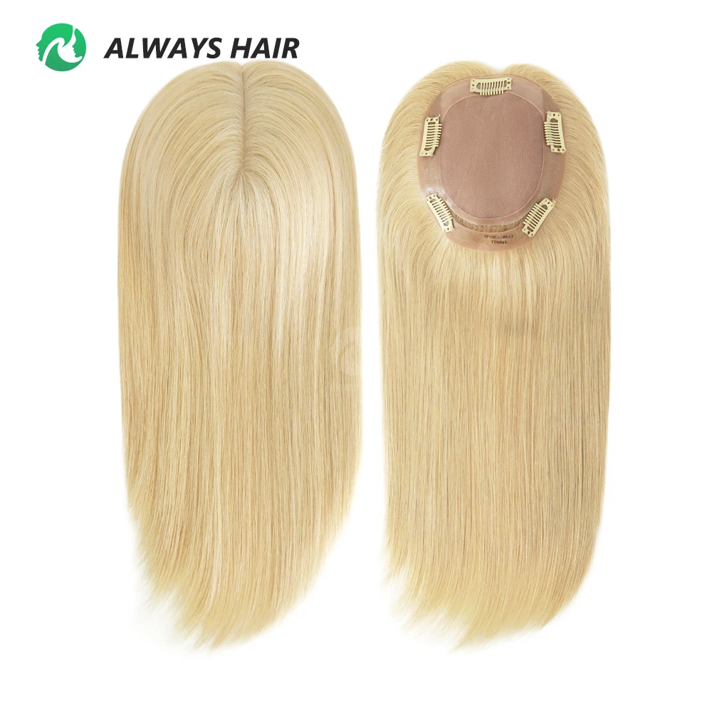 

TP29 - 5.5 x 6.5 Silk Top Hair Toppers 16" Chinese Cuticle Remy Hair Topper Human Hair 5 Hair Clips In