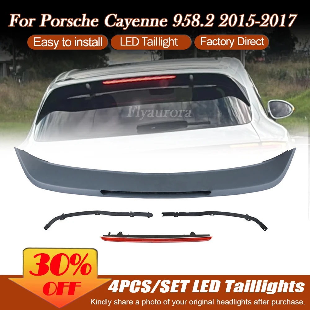 Rear Tail Wing Spoiler with Brake Lamp Automobile Exterior Modification Parts For Porsche Cayenne 958.2 2015-2017 OE 95850541760
