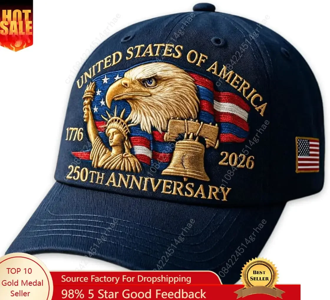 

Eagle – United States 250th Anniversary Hat, Adjustable Bald Eagle Printed Patriotic Baseball Cap for Men Women Multi