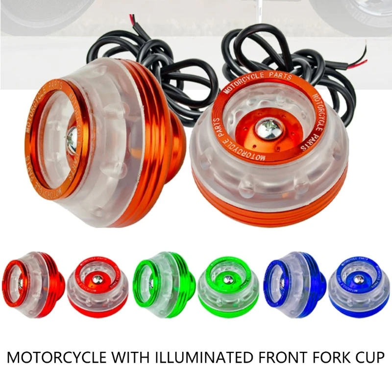 Cursori forcella anteriore per moto Protezioni antiurto illuminate a LED Protezione resistente agli urti Misura universale per la sicurezza delle partenza migliorata