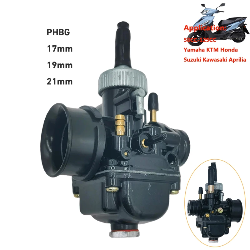 Carburador phbg 17mm 19mm 21mm para kawasaki kdx80 kdx100 aprilia rs50 yamaha jog50 jog90 bws100 jog 90 bws 50cc 100cc carburador