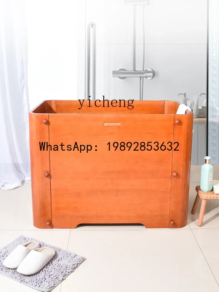 

Solid Wood Detachable Foldable Bath Barrel Adult Home Use Full Body Bathtub