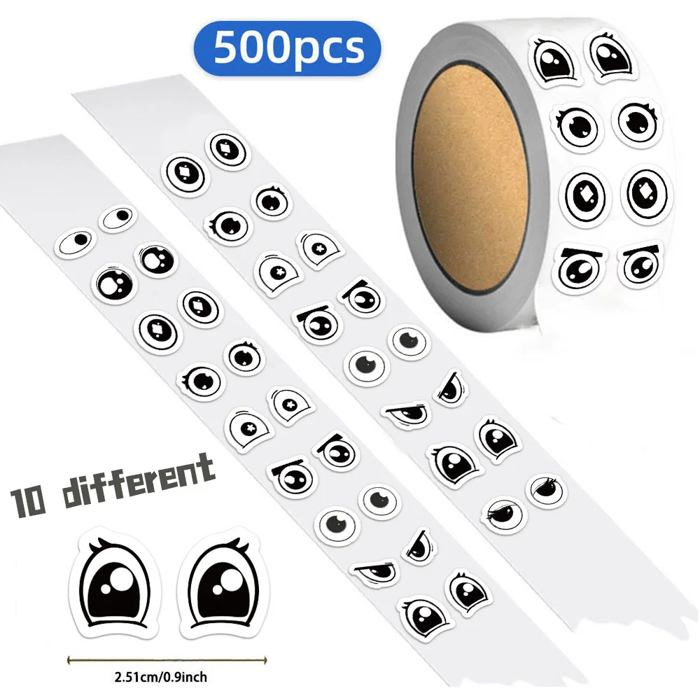 500PCS Small Eye Decorative Envelope Creative Graffiti Stickers DIY Luggage Speaker Skateboard Small Pattern Waterproof Stickers