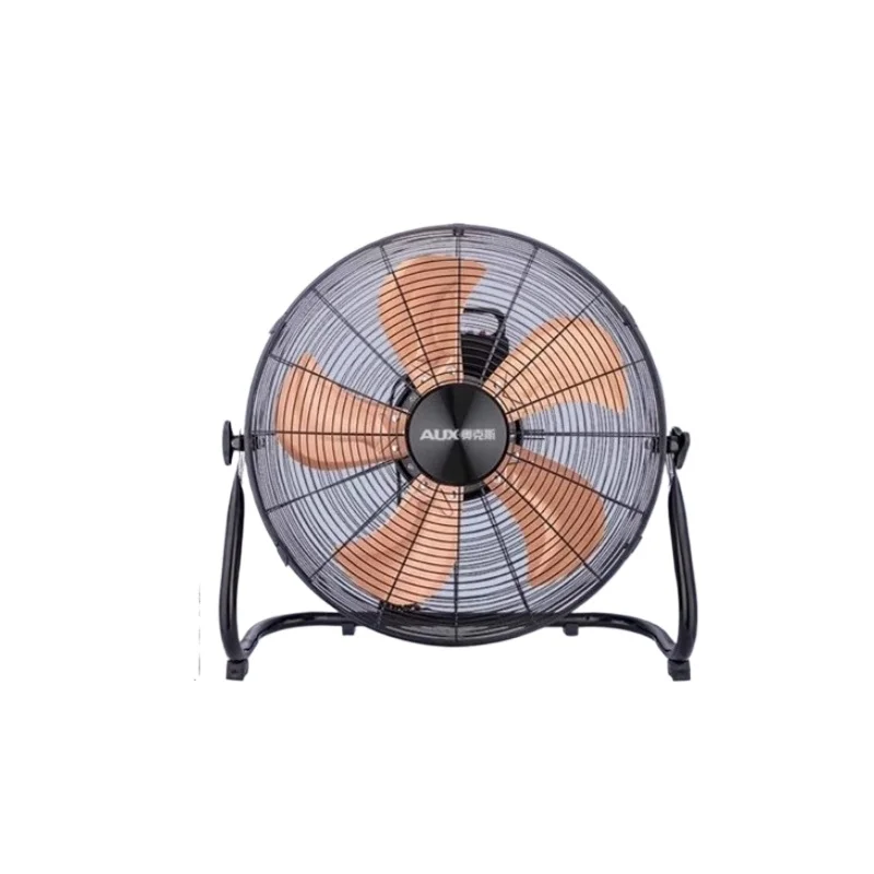 Przemysłowy, wytrzymały wentylator podłogowy z silnikiem z czystej miedzi, 5-łopatkowy, do chłodzenia na duże odległości (10m), 4 prędkości, 150. ° Energooszczędność Tilt