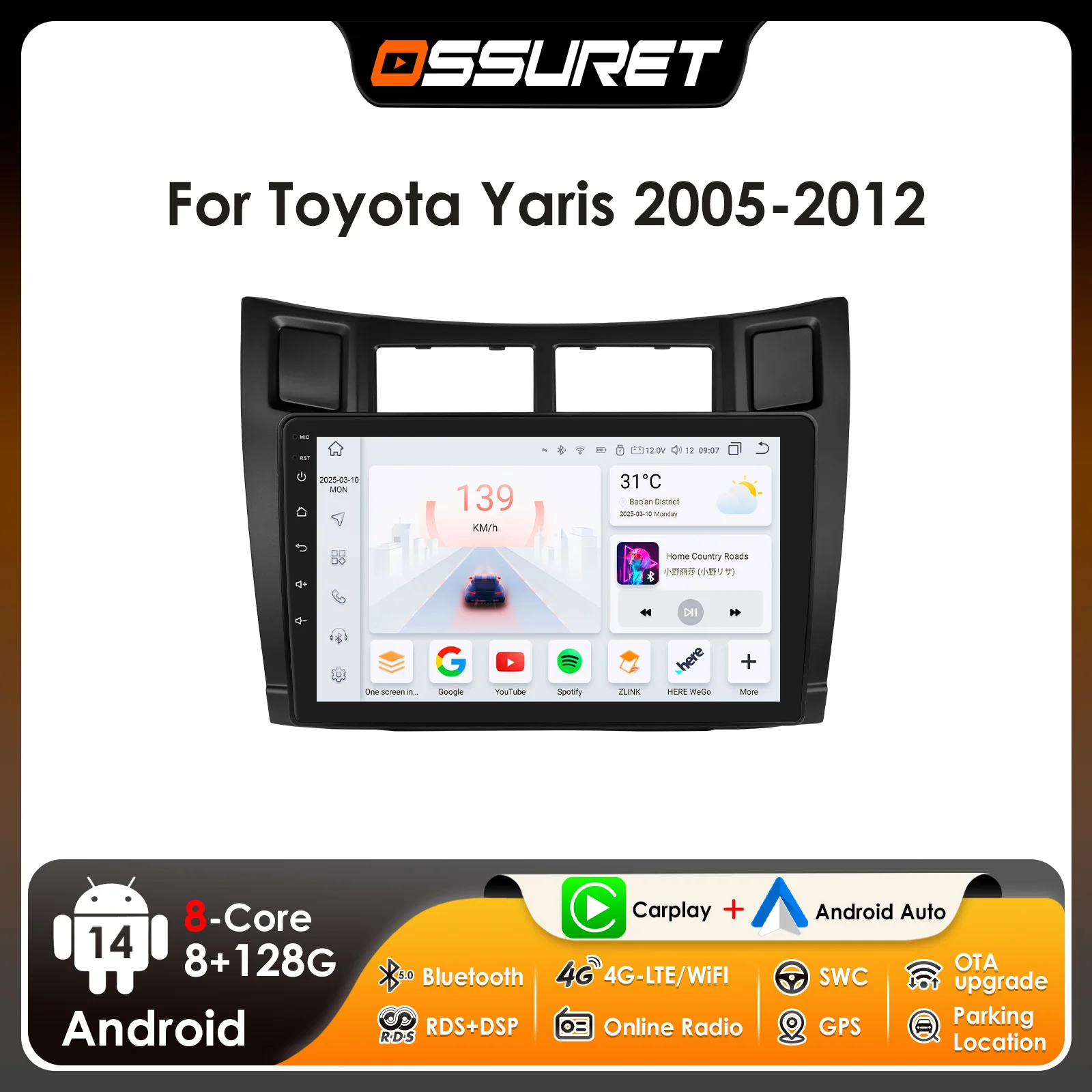 autoradio-android-9-ossuret-2din-per-toyota-yaris-2005-2012-navigazione-multimediale-gps-rds-dsp-bt-4g-mt8163-ui7862-carplay