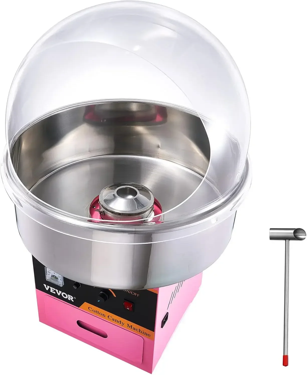 

Electric Cotton Candy Machine with Cover, 1000W Commercial Floss Maker w/Stainless Steel Bowl, Sugar Scoop and Drawer