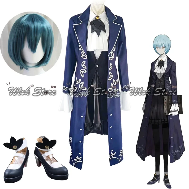 A'5,b/Game Library Of Ruina Angela Cosplay Costume Blue Long Coat Uniform Men Women Halloween Party Carnival Role Play5,j'8.k/4\ view 3