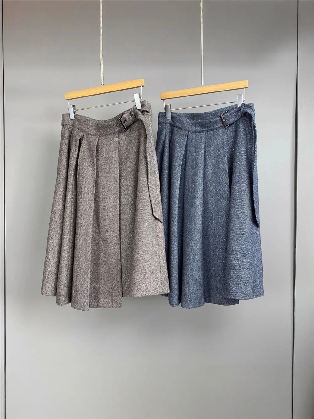 

25. осенне-зимняя женская новая коллекция, пояс из смесовой шерсти, модная универсальная повседневная полуюбка